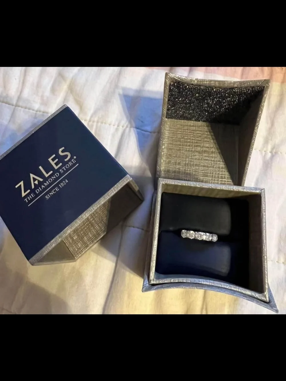 Zales Sterling Silver Clear Five-Stone Diamond Ring (Real Diamonds 14k )
